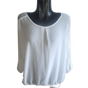 Jessica White Semi-sheer Long Sleeve Blouse 18W